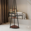 Metal floor lamp with shelf