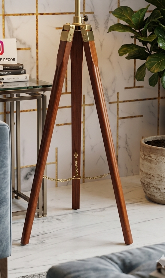 1781547900475 Wooden tripod floor lamp