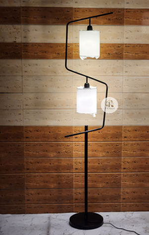 Metal floor lamp 2 light