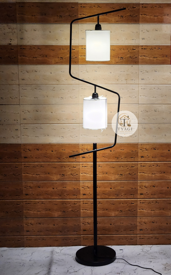 Metal floor lamp 2 light