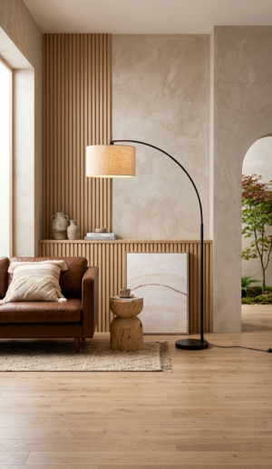 Metal floor lamp