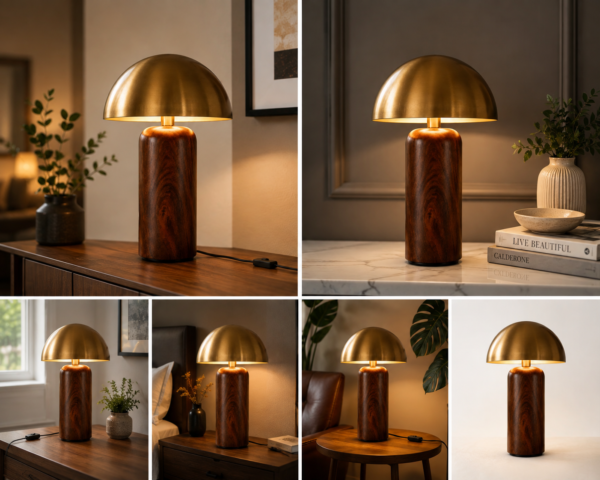 Wooden table lamp